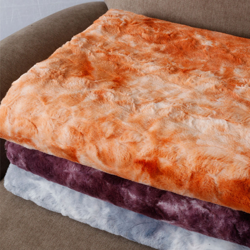 BOON Throw & Blanket Tie Dye Double Sided Faux Fur Throw Blanket